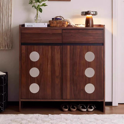 Rangement pour chaussures en bois manufacturé brun noisette
