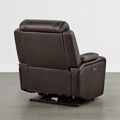 Zero Gravity Genuine Leather Triple Motor Power Recliner with Power Headrest and power lumbar by Latitude Run