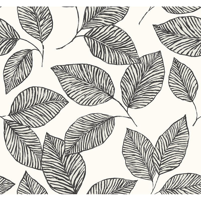 Papier peint Afan, Blanc / noir