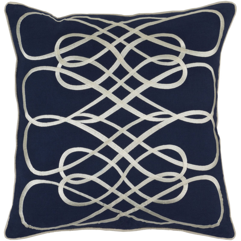 Housse de coussin en lin Leah, H 22" x l 22" x P 0,25", Gris/Neutre