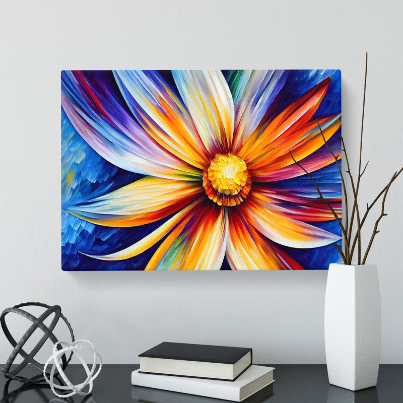 Painted Daisy Flower Vol.1 Abstract - Wrapped Canvas, 35cm H x 50cm W x 3cm D