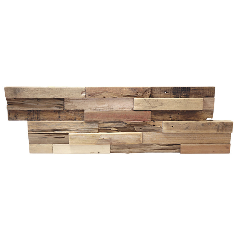 Teak Embossed Interlocking Wood Wall Panels