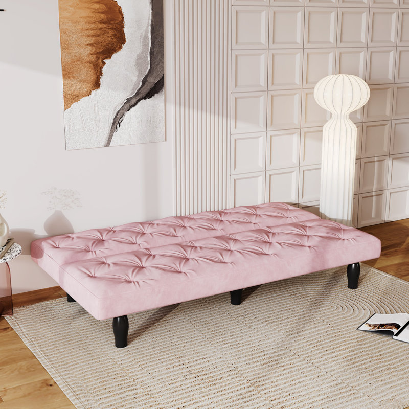 Lit en velours rose avec profondeur de 66 pouces, cadre, 3 positions réglables, rembourrage en mousse à haute élasticité, s'adapte à tous les lits décoratifs, engrenages pour passer, conception, soutien, coussins de siège relaxants