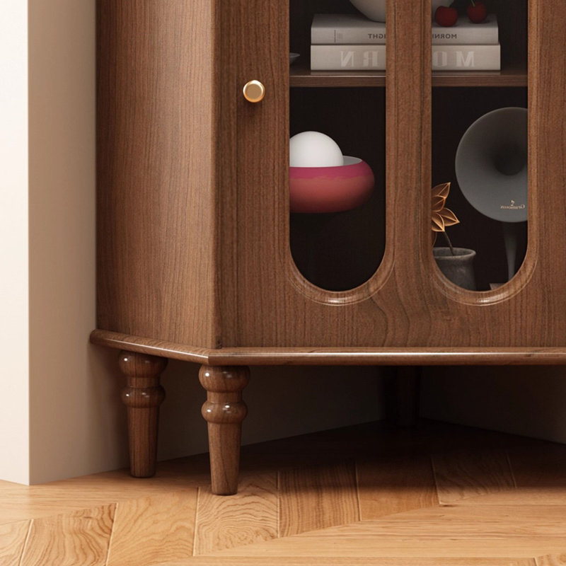 Walnut Solid + Manufactured Wood Accent Cabinet