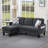 72.64” L-Shaped Corduroy Sectional Sofa With Movable Ottoman & Storage Pocket – Reversible Chaise, Removable Covers, 4-Seat, 900 Lbs Weight Capacity -Dark Grey-268550418