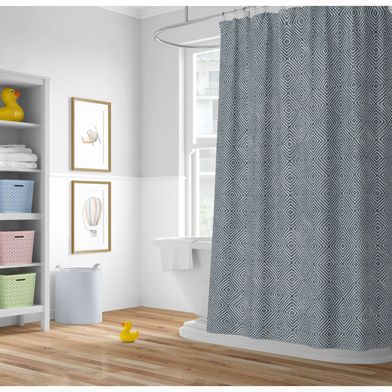 Ikat Spray Ultra-Thin Lightweight Shower Curtain, Blue