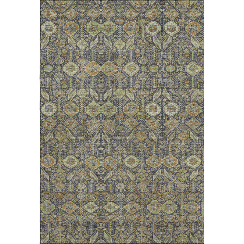 Tapis paprika Cerrito AMF574 lavable à la machine de qualité supérieure, Rectangle 9 pi x 12 pi