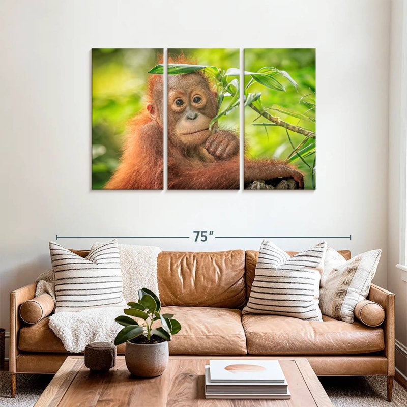 Brampt Leaf Munching Orangutan, 36" H x 57" W