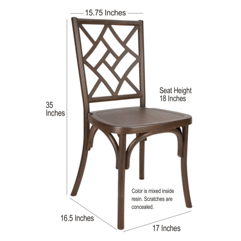 Toughresin Mosaic Chair, 2 Chair Bundle By Chivari, Fruitwood