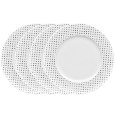 Assiettes plates à rebord hamac Noritake - pois, 11 po