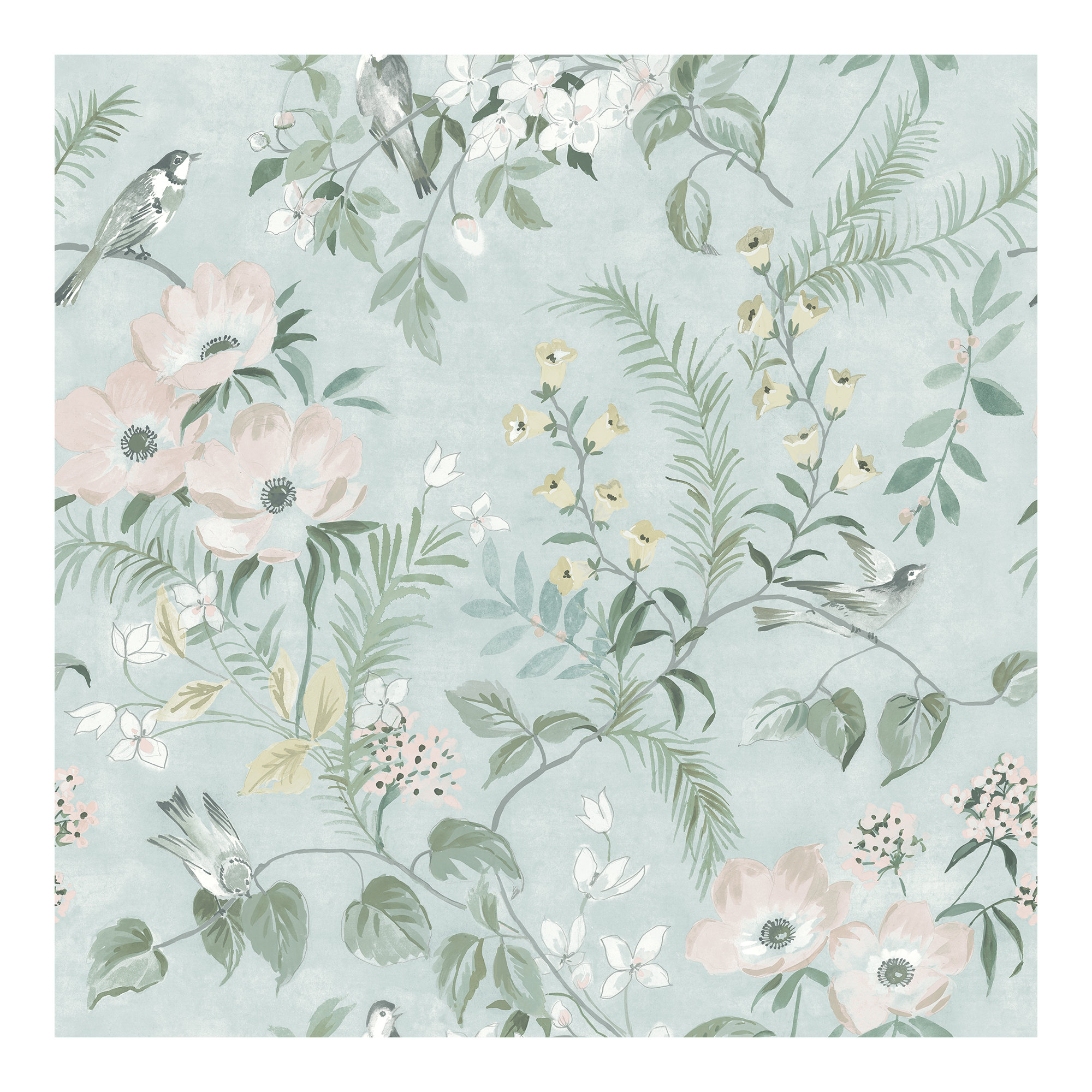 Harton Floral Roll, Green