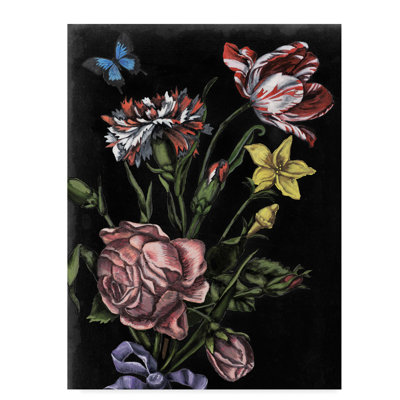 « dark floral iv », reproduction de peinture à l’acrylique sur toile tendue
