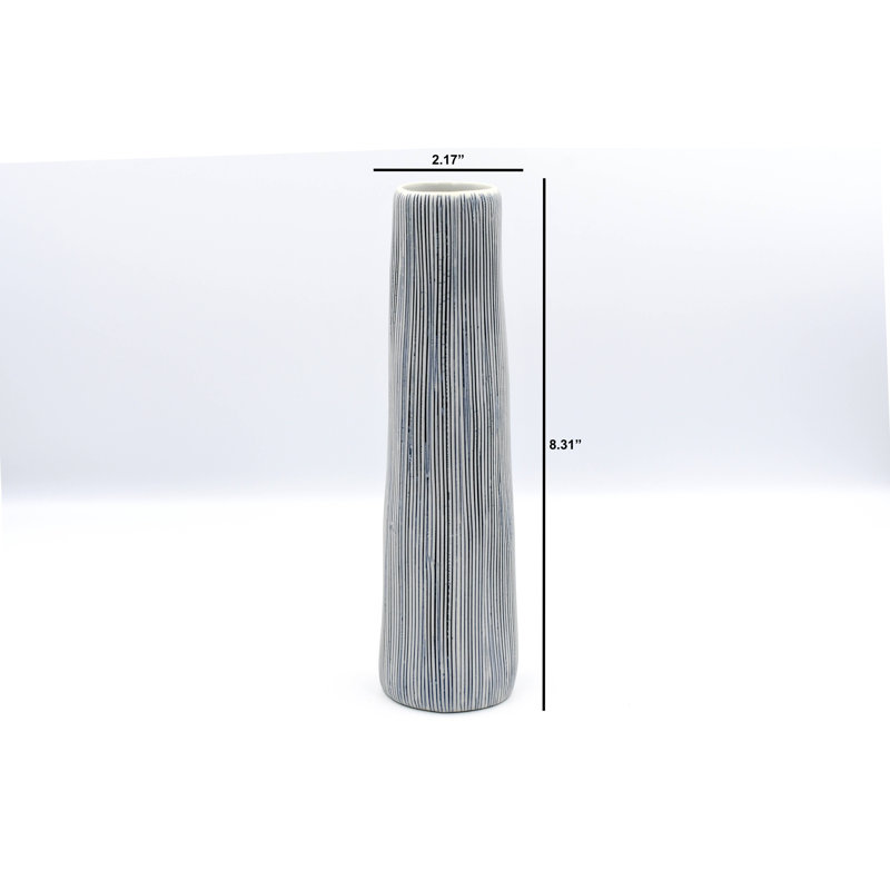 Vase de table Ellerton, Bleu, H 8,3 po x l 2,2 po x P 2,2 po