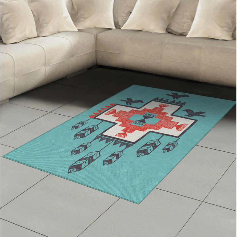 Tribal High Density Long Fiber Poly Threads Decorative Area Rug Carpet, Rectangle 4' x 5'8"