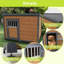 Grande niche pour chien en bois massif 45 po avec toit en PVC imperméable - porte en bois respirante, plancher surélevé et fenêtres de ventilation - chenil intérieur / extérieur pour petits et grands chiens