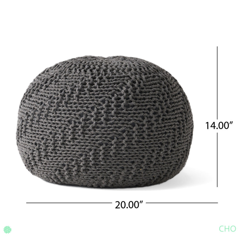 Pouf hazel, Coton gris foncé