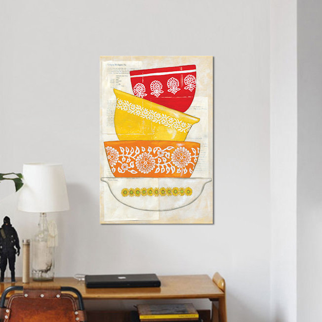 «Retro Ware I», impression sur toile, H 12 po x l 8 po x P 0,75 po, Pas de tapis, Toile tendue