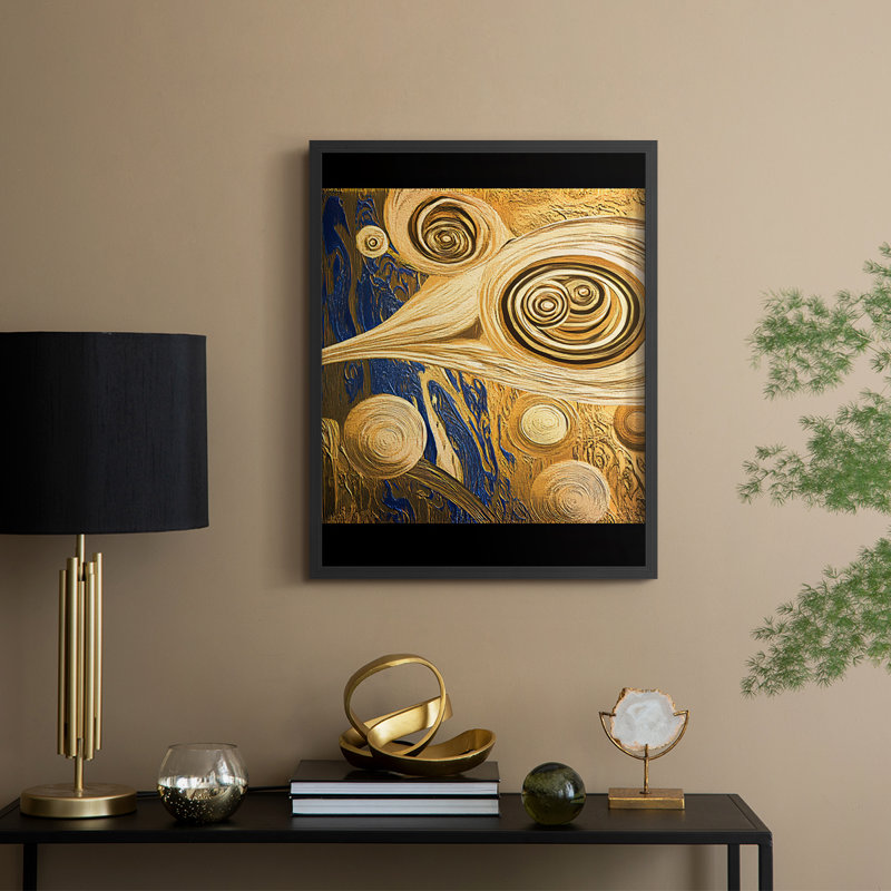 «Abstract Abstract», reproduction encadrée - prêt à accrocher, H 20 po x l 16 po, Noir