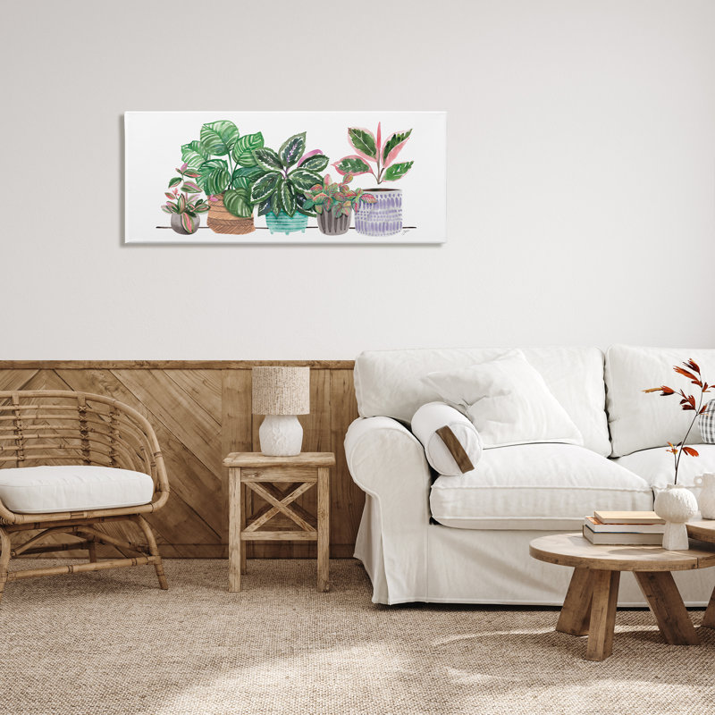 «Pots Plants Herbal Leaves», H 20 po x l 48 po x P 1,5 po