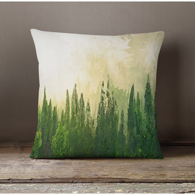 Throw Pillow With Insert, Brown/Green 1, 16"H x 16"W