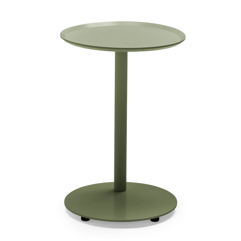 Terra Circular Outdoor Side Table , 14 " W 14 " D, Olive