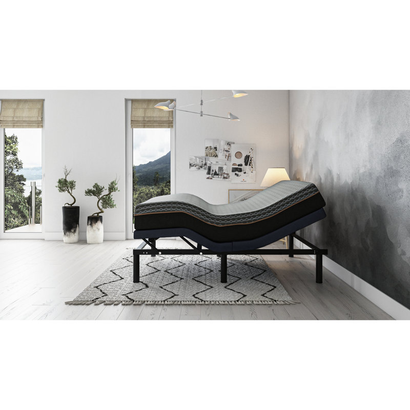 Base de lit simple Os2, position mémoire programmable, télécommande sans fil, capacité de 850 lb, mouvement de tête et de pied réglable bleu, boîtier de piles,