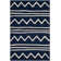 Krystyna Chevron Handmade Tufted Wool Navy/Ivory Area Rug