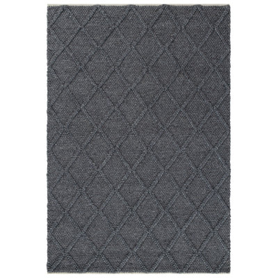 Rhayna Geometric and Trellis Wool and Viscose Hand Woven Indoor / Outdoor Area Rug