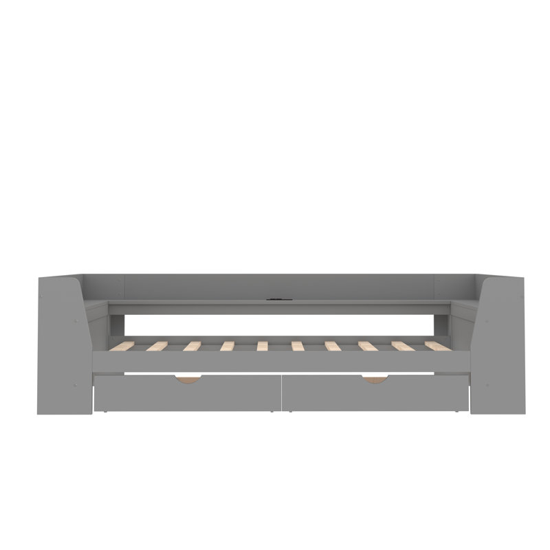 Lit avec rangement Maricica, gris