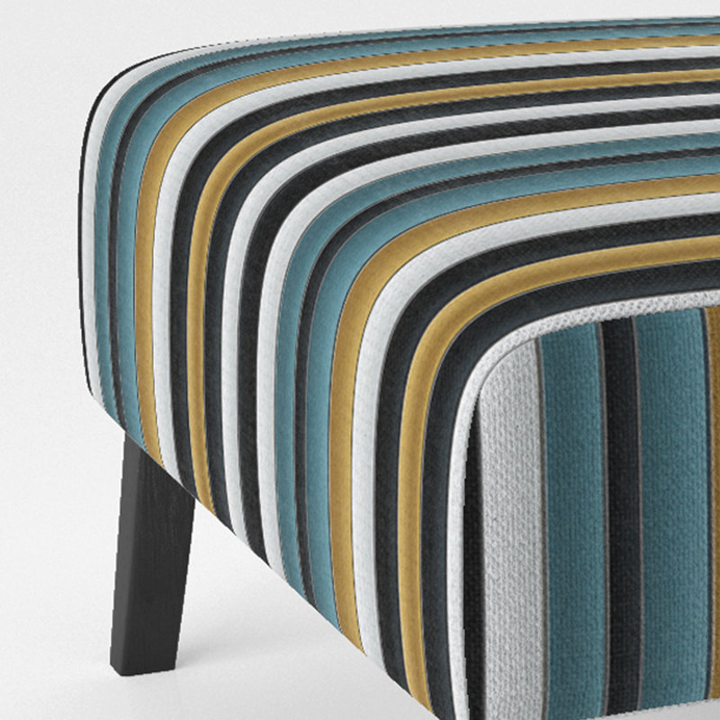 Green And Gold Classic Pinstripe Pattern - Upholstered Modern Slipper Chair, Striped Pattern Accent Chair