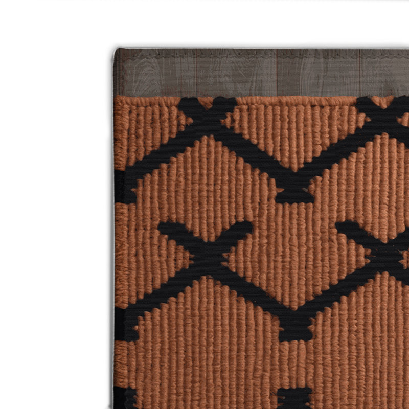 Tapis brun intérieur et extérieur Trellis, Rectangulaire 2 pi x 3 pi