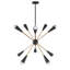 Luminaire suspendu rustique à intensité variable Spoutnik 10 lumières Bethina