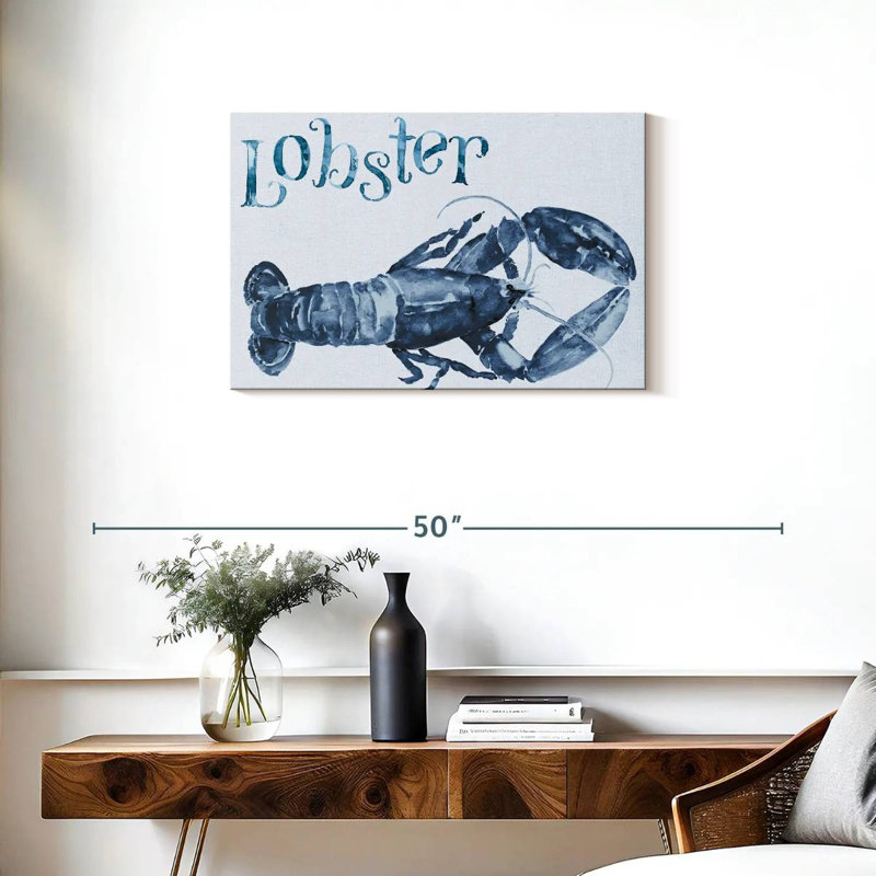 Brampt Beach House Kitchen Blue Lobster, 20" H x 30" W