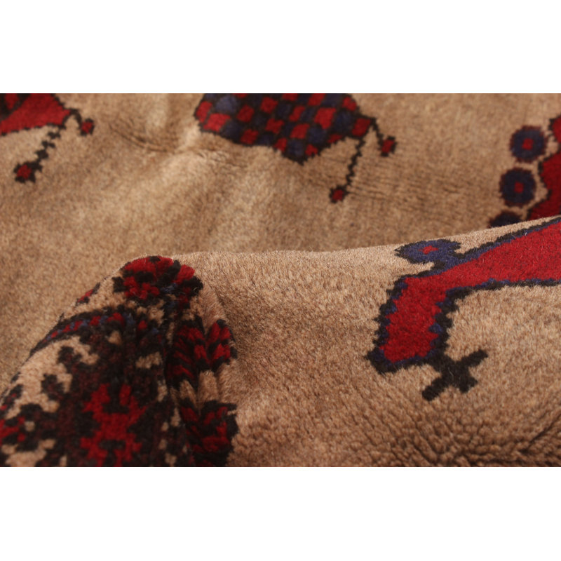 Tapis brun clair Rare War 6 pi 7 po x 9 pi 8 po