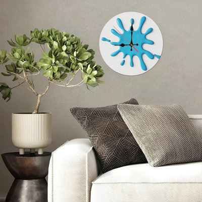 10" Round Wooden Wall Clock, Silent Quartz Movement, UV-Printed Design, Battery Operated