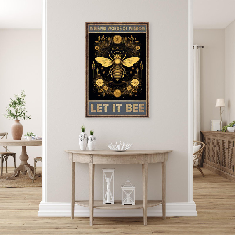 Let It Bee - 1 pièce, impression d'art graphique rectangulaire sur toile tendue _0490, H 20 po x l 16 po x P 1,25 po