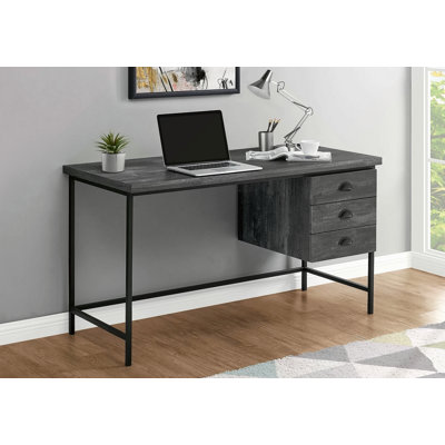 Bureau d'ordinateur, bureau personnel, ordinateur portable, tiroirs de rangement, L 55 po, métal stratifié, contemporain, moderne