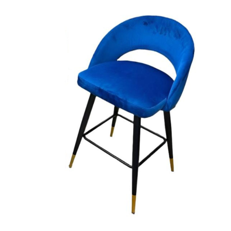 Tabouret Synia, Bleu, Tabouret de comptoir (siège d'une hauteur de 25 p