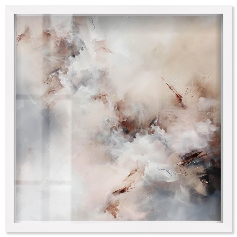 «Lost in Dreamy Clouds Coastal Art Shadowbox» par Art Remedy, H 17 po x l 17 po, Blanc