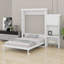 Lit escamotable avec tablettes de rangement et décoration à persiennes-715616667