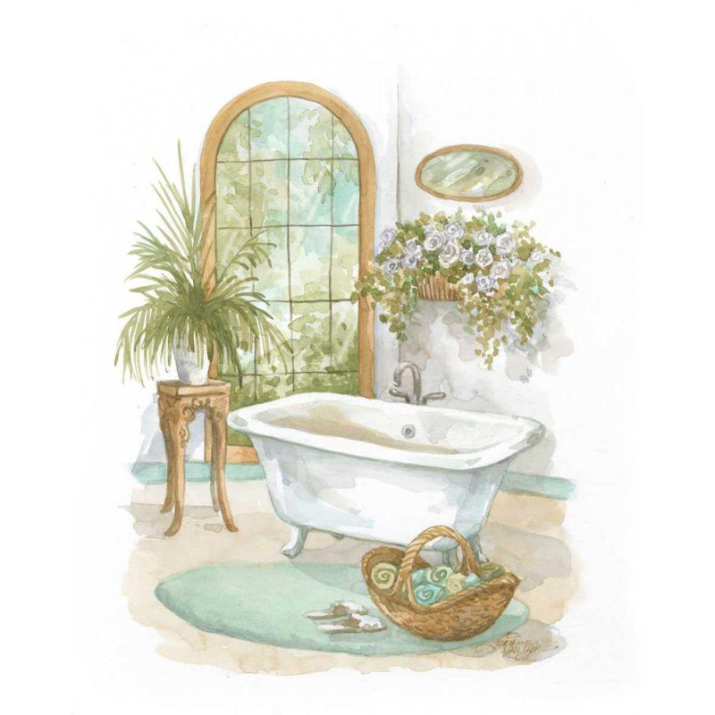 «Lark Manor ™», reproduction d'art sur toile tendue par la galerie Jerianne de Van Dijk, «Watercolor Bath in Spa II»