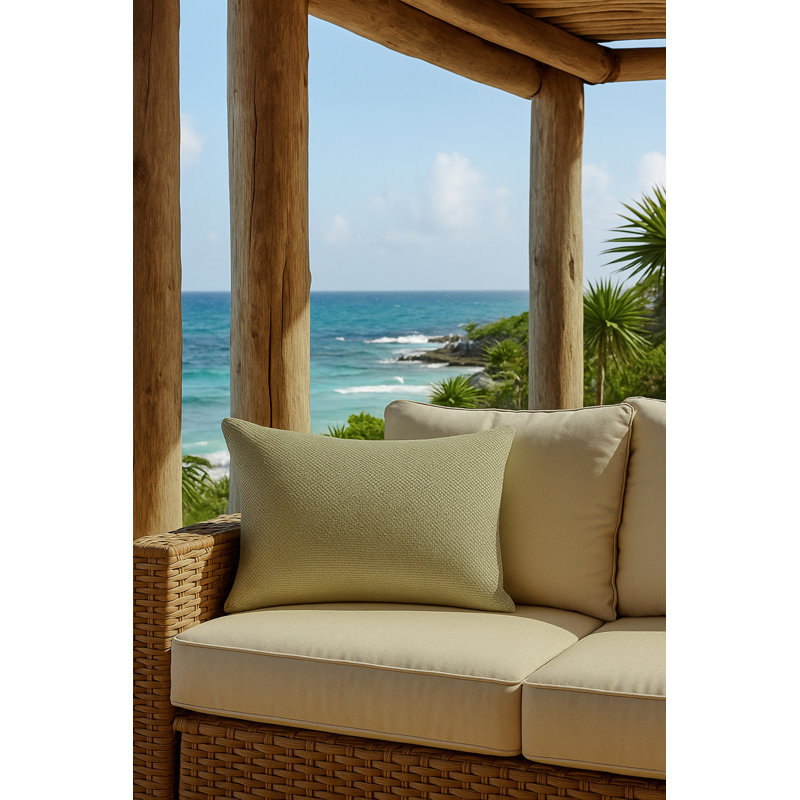 Outdoor Living Pillow Cover, Pure Green, Rectangle 14"H x 20"W, Polyester