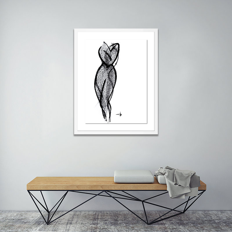 Nude 6 Print by Johan Gert Manschot, 24" H x 19" W x 1.5" D, White