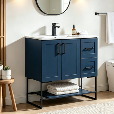 Ensemble de meuble-lavabo simple 36 po avec tablettes 36 po
