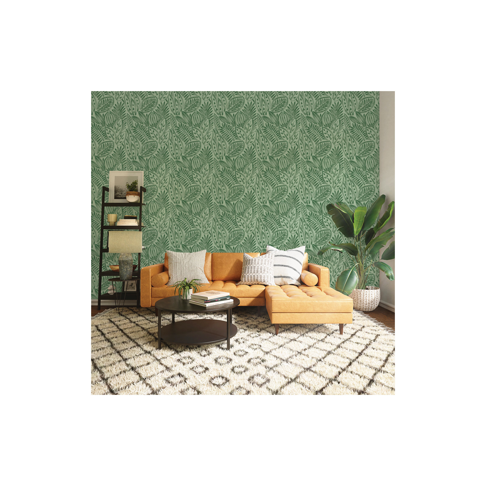 Canvas Palm Peel and Stick Wallpaper