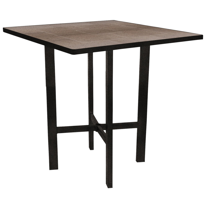 Outdoor Square Bar Table, Canyon Taupe, Carbon Black