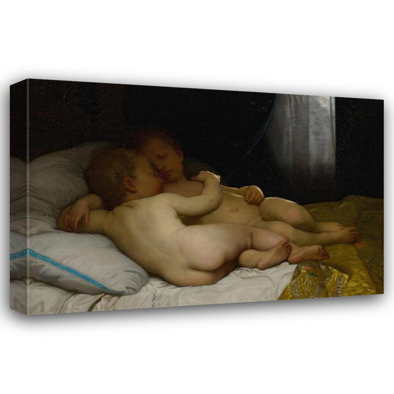 «The Sleeping Children» par William Bouguereau - Art mural sur toile tendue avec châssis, H 18 po x l 14 po