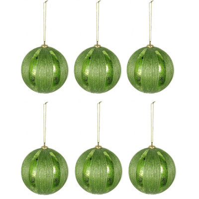 Boule d'ornement de Noël en métal nervuré