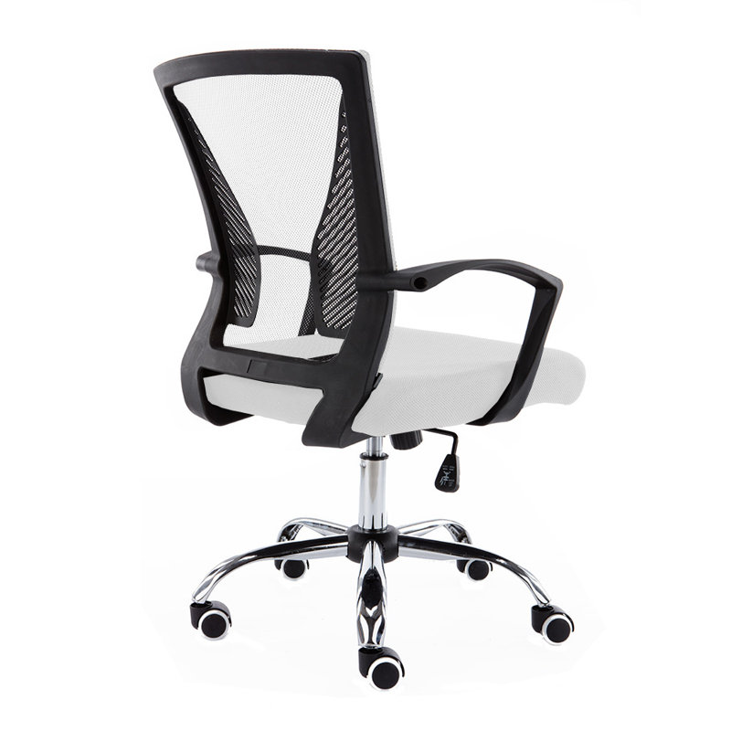 Chaise de travail en filet Mashea, Noir, Blanc