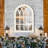 Distressed Solid Wood Arch Mirror-1408279537